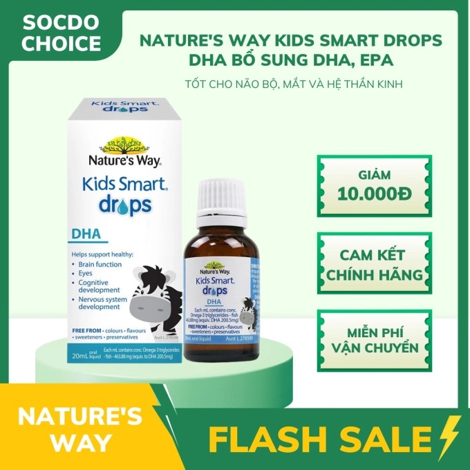 Nature's Way Kids Smart Drops DHA Bổ sung DHA, EPA