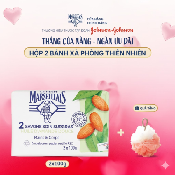 Hộp 2 Bánh Xà Phòng Le Petit Marseillais 2x100g - Mềm Mịn - Thơm Mát Hương Thiên Nhiên